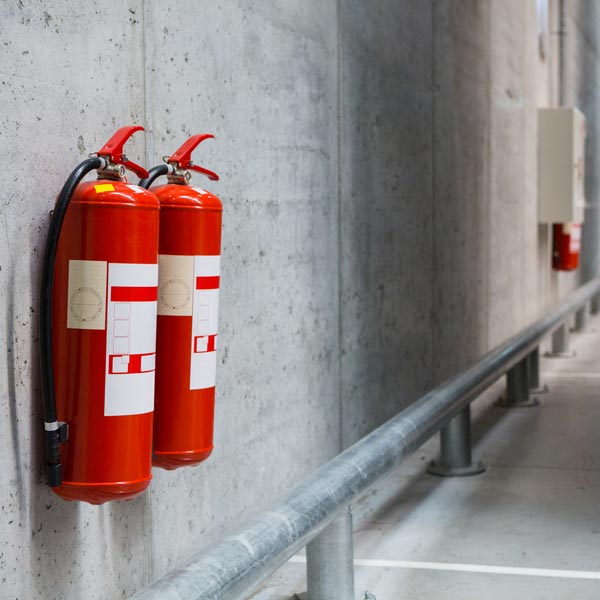 two fire extinguishers